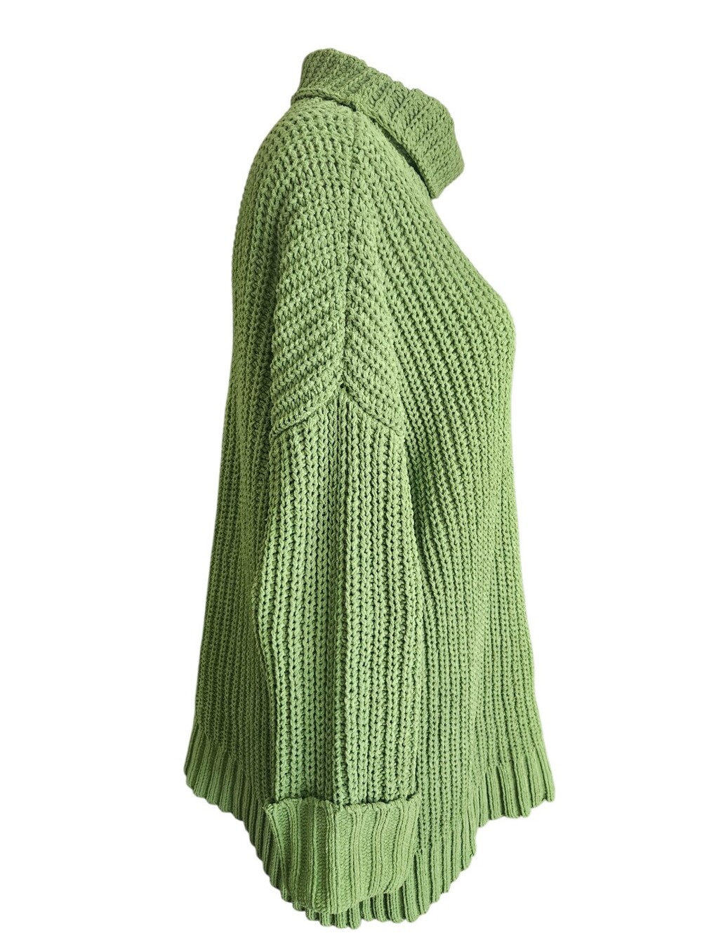 Aerie Oversized Turtleneck Chunk Knit Sweater In Fresh Green XS Cozy Fall Bright - Picture 3 of 11